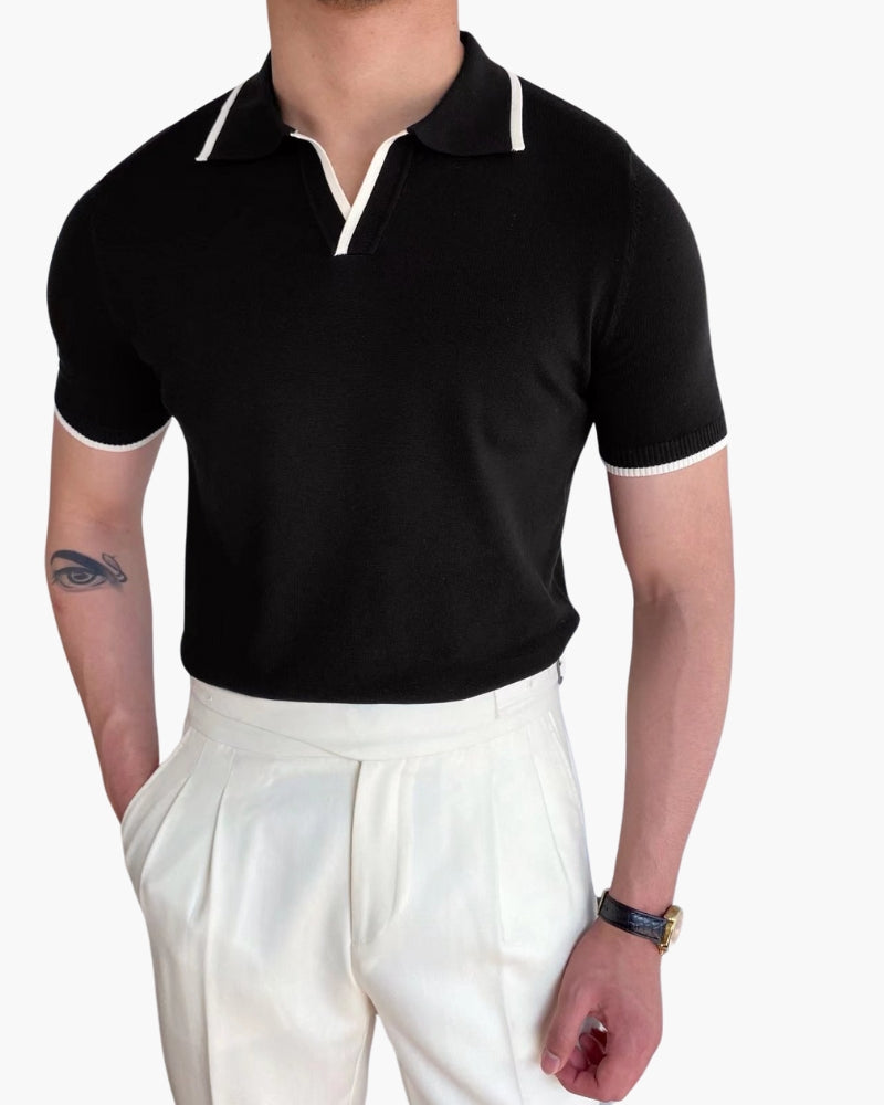 Navy Contrast Polo
