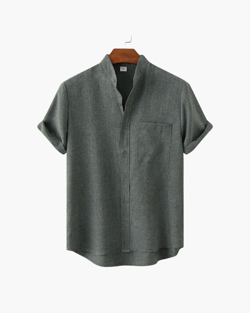 Mandarin Collar Slim Shirt