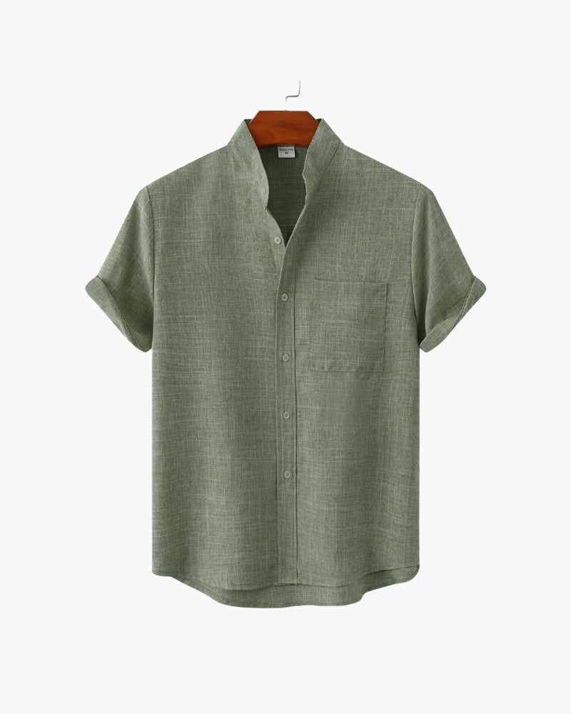 Mandarin Collar Slim Shirt