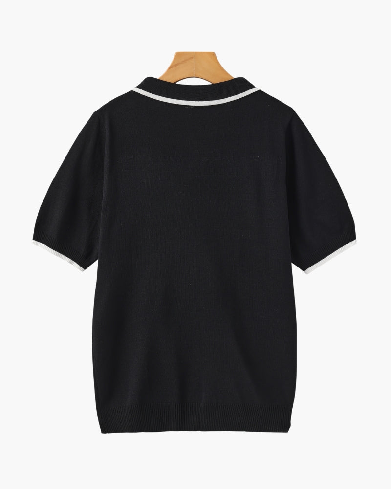 Navy Contrast Polo