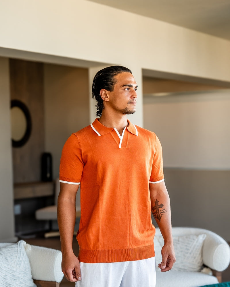 Navy Contrast Polo