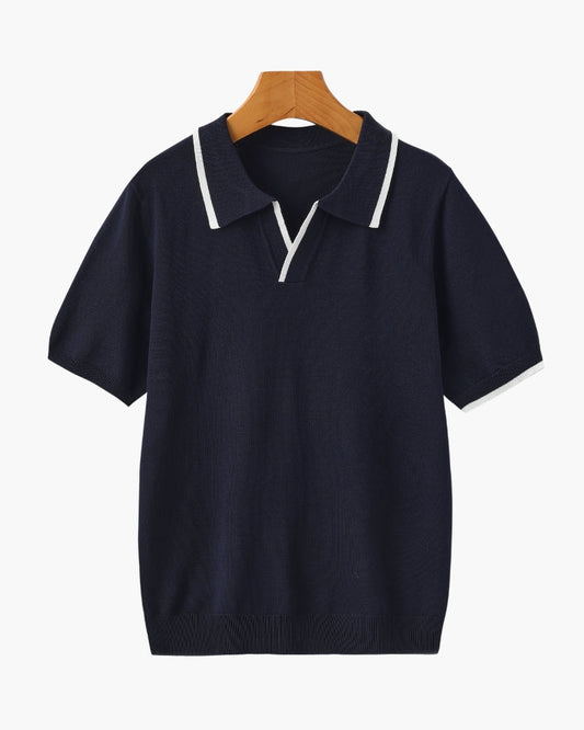 Navy Contrast Polo