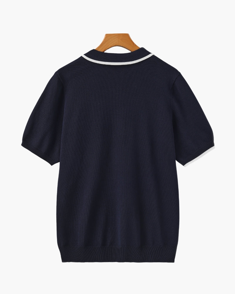 Navy Contrast Polo
