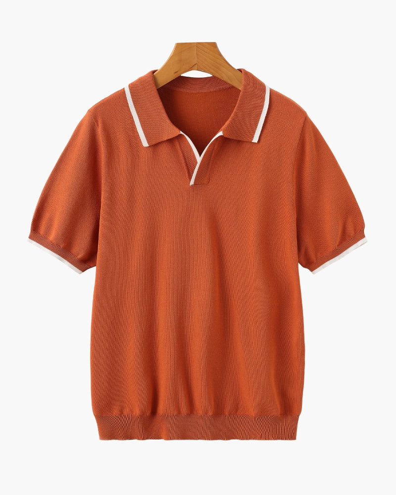 Navy Contrast Polo