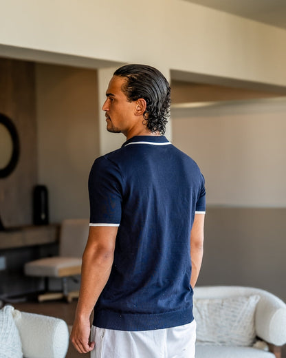 Navy Contrast Polo