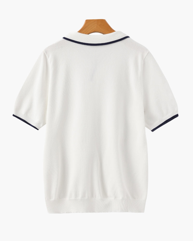 Navy Contrast Polo