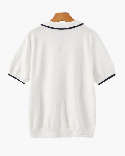 Navy Contrast Polo