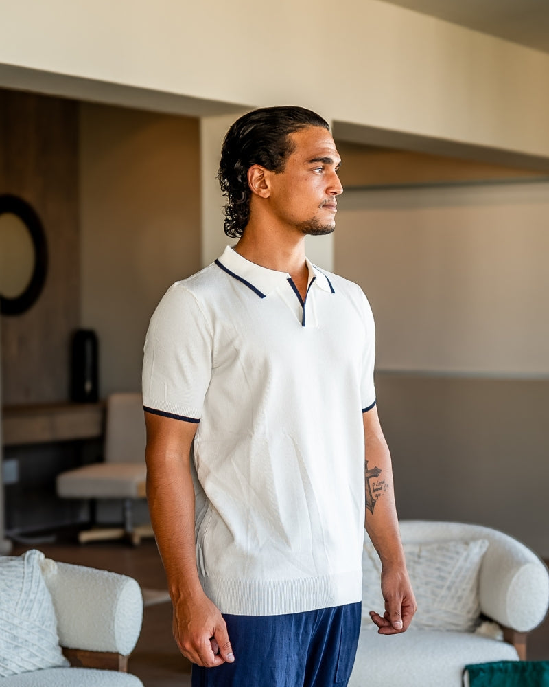 Navy Contrast Polo