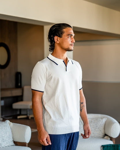 Navy Contrast Polo