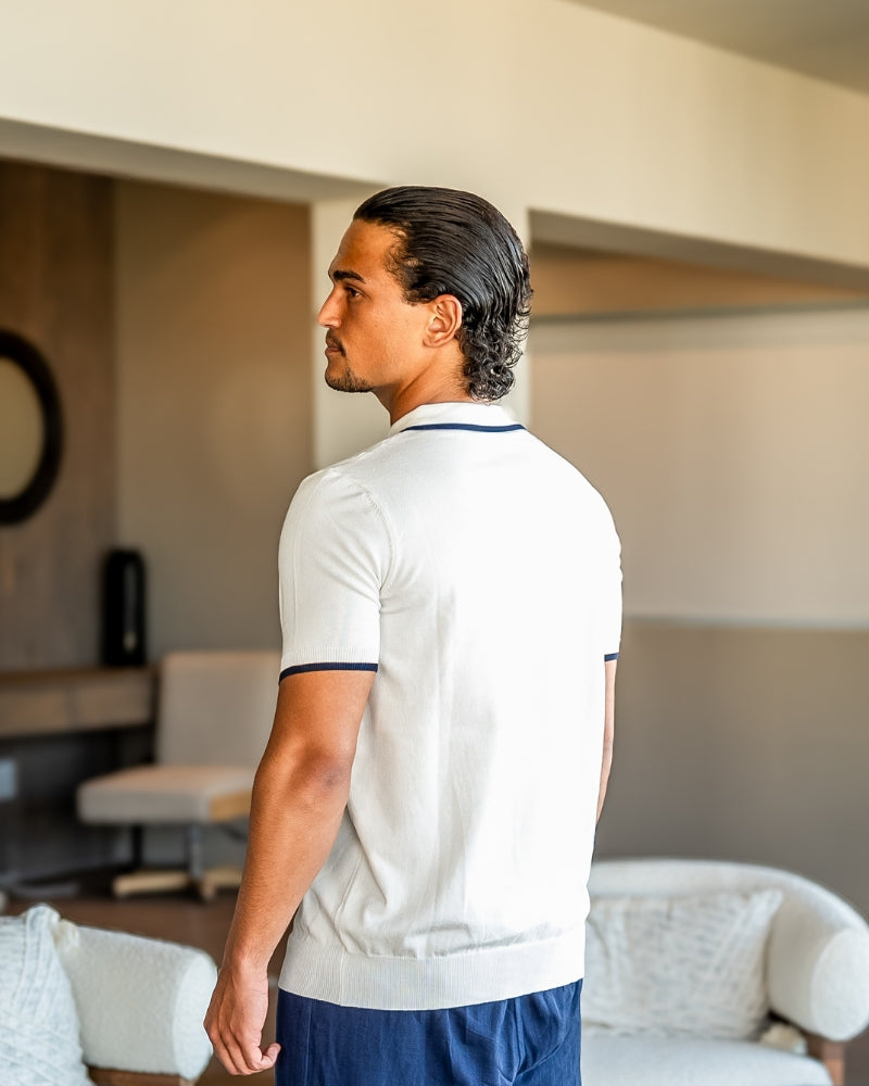 Navy Contrast Polo