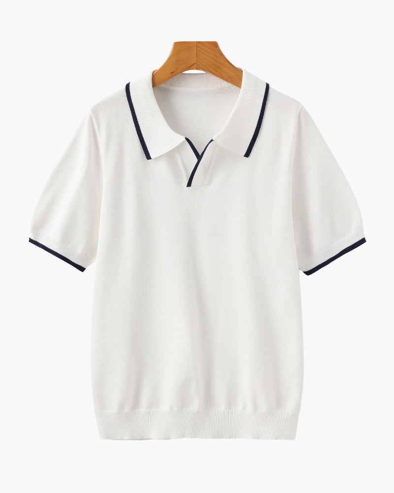 Navy Contrast Polo