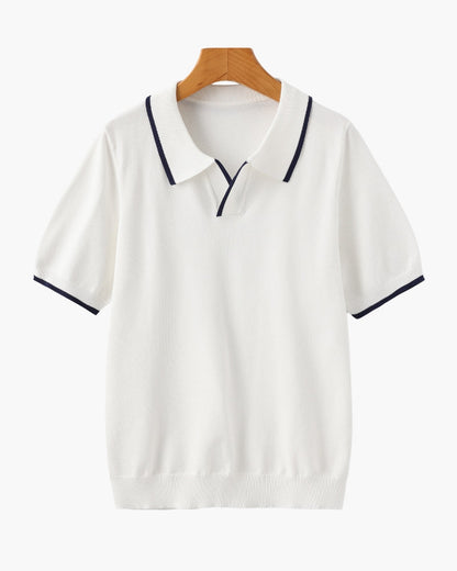 Navy Contrast Polo