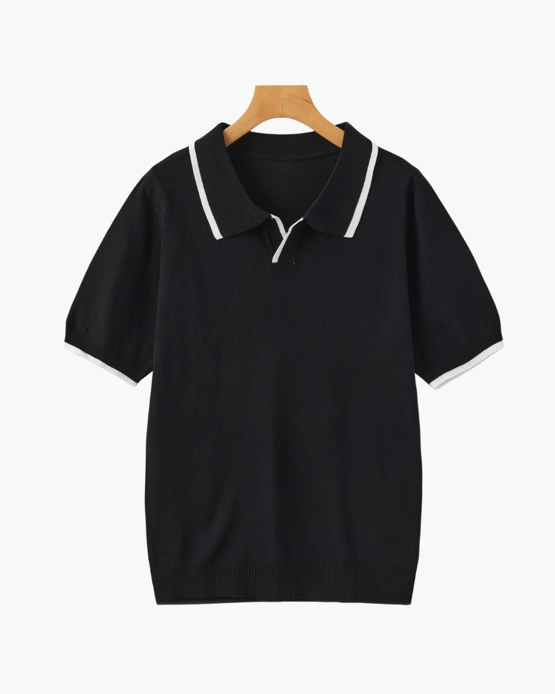 Navy Contrast Polo