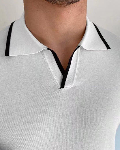 Navy Contrast Polo