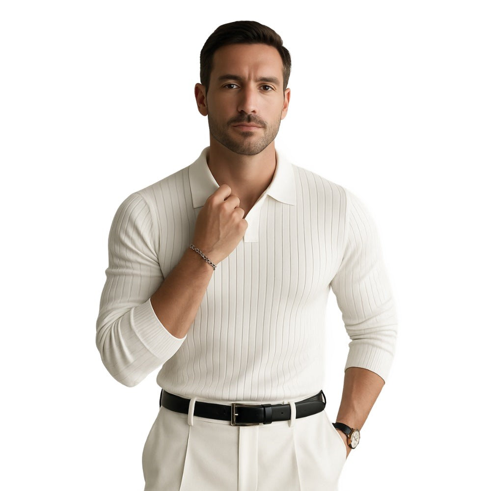 Nazionale Ribbed Long-Sleeve Polo