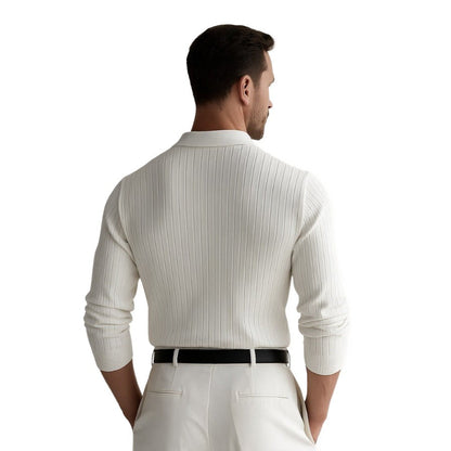 Nazionale Ribbed Long-Sleeve Polo