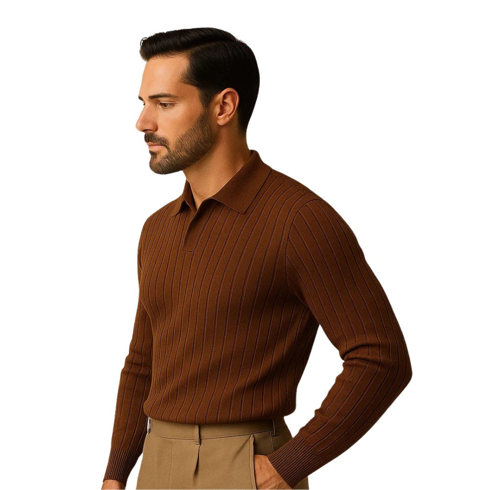 Nazionale Ribbed Long-Sleeve Polo
