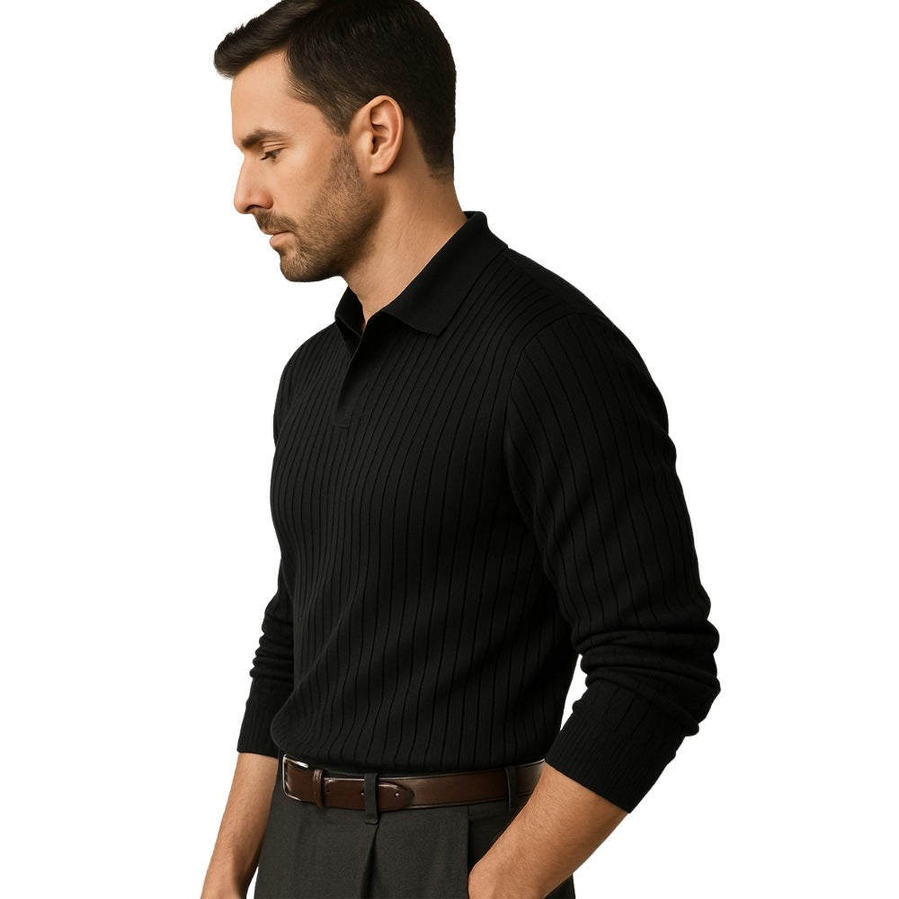 Nazionale Ribbed Long-Sleeve Polo