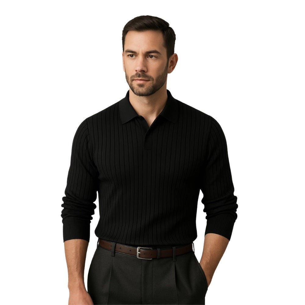 Nazionale Ribbed Long-Sleeve Polo