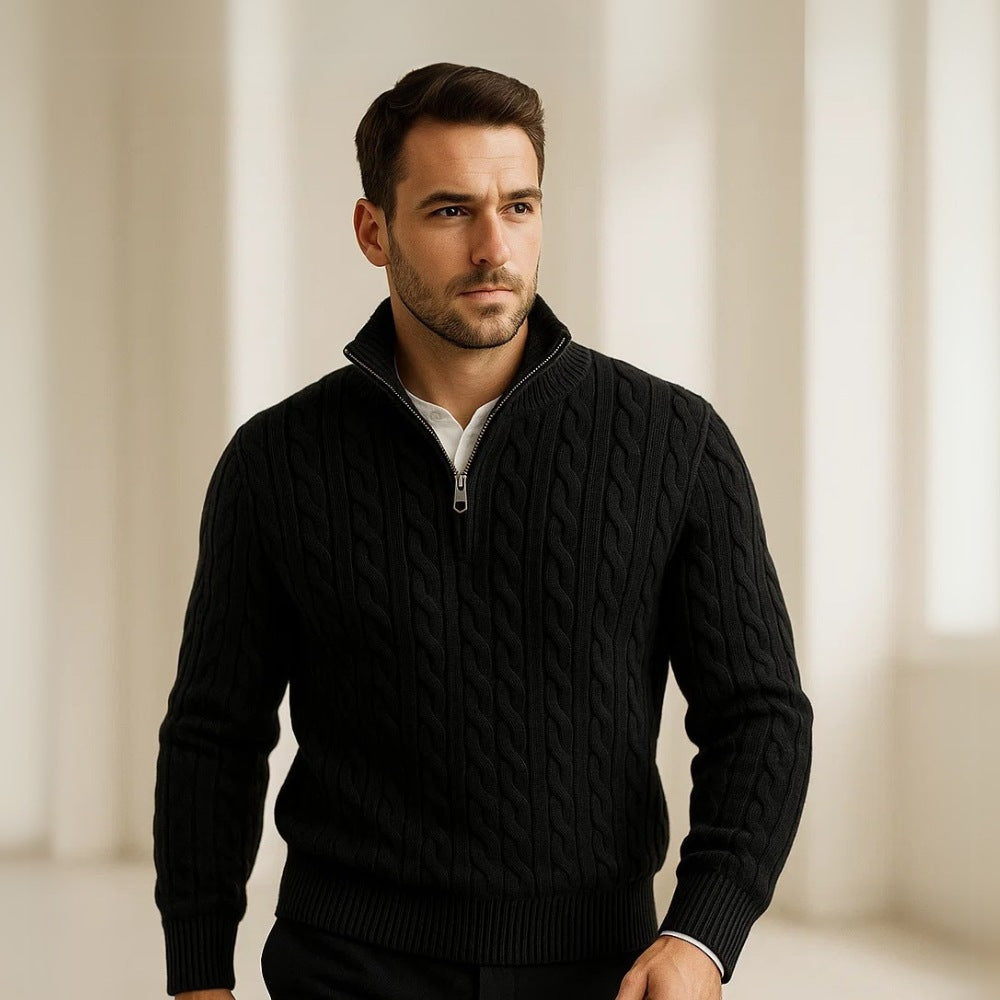 Fontaine Half-Zip Turtleneck Sweater