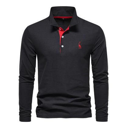 AIOPESON Long-Sleeve Polo Shirt