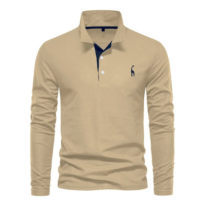 AIOPESON Long-Sleeve Polo Shirt