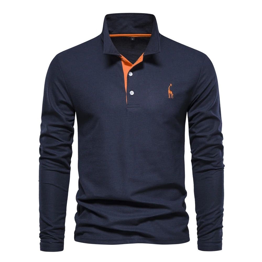 AIOPESON Long-Sleeve Polo Shirt