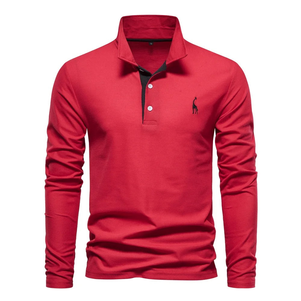 AIOPESON Long-Sleeve Polo Shirt